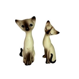 Vintage Kenmar Japan Siamese Cat Salt and Pepper Shakers Mid Century MCM Ceramic